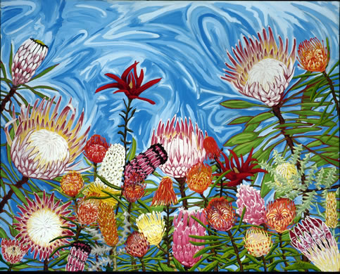 Proteas on Blue: Original