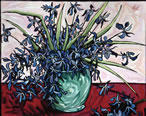 Iris in Green Vase